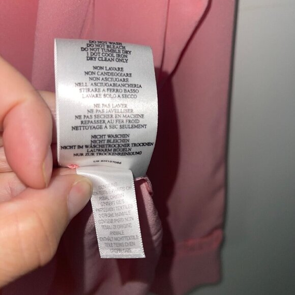 Paul Smith Womens Blouse Size 42 Pink Ruffle Trim Button Down Long Sleeve - Picture 7 of 8